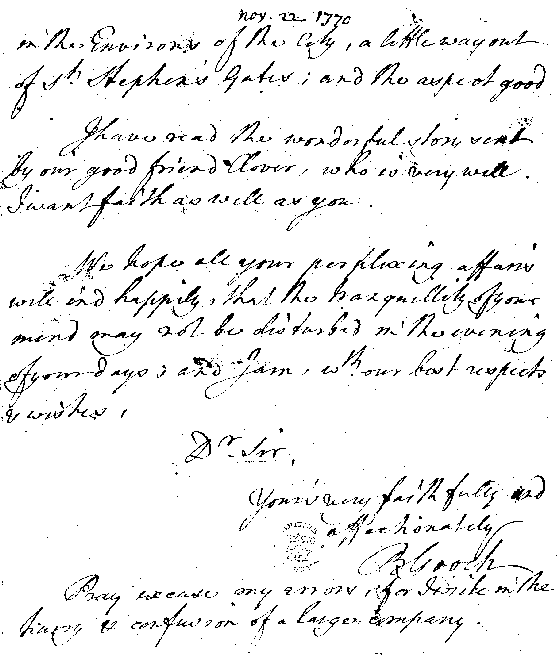 [Facsimile of Benjamin Gooch's handwriting]